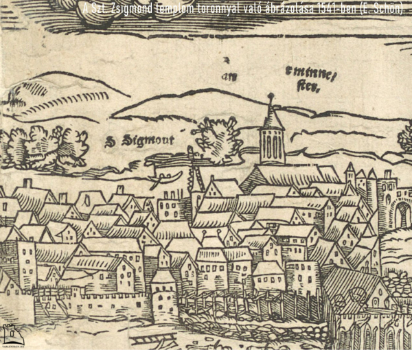 Erhard Schön 1541-es ostromot ábrázoló metszetének részlete.
